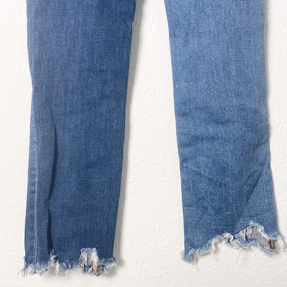 Ceros high rise straight jeans blue ripped raw hem distressed size 25 - Picture 8 of 11